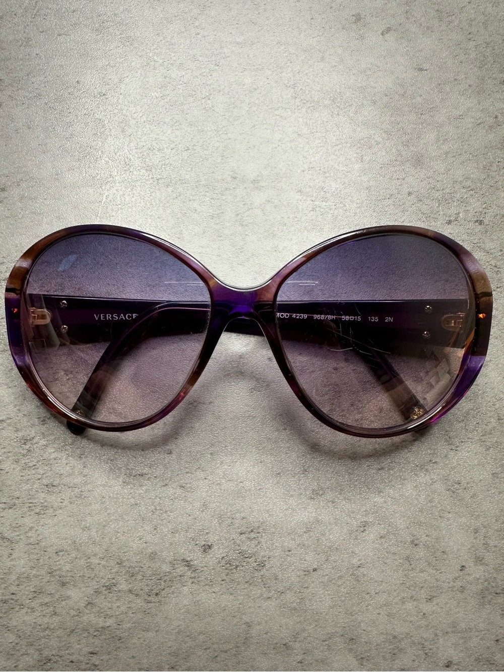 Versace Purple Gradient Oversized Women's Sunglasses